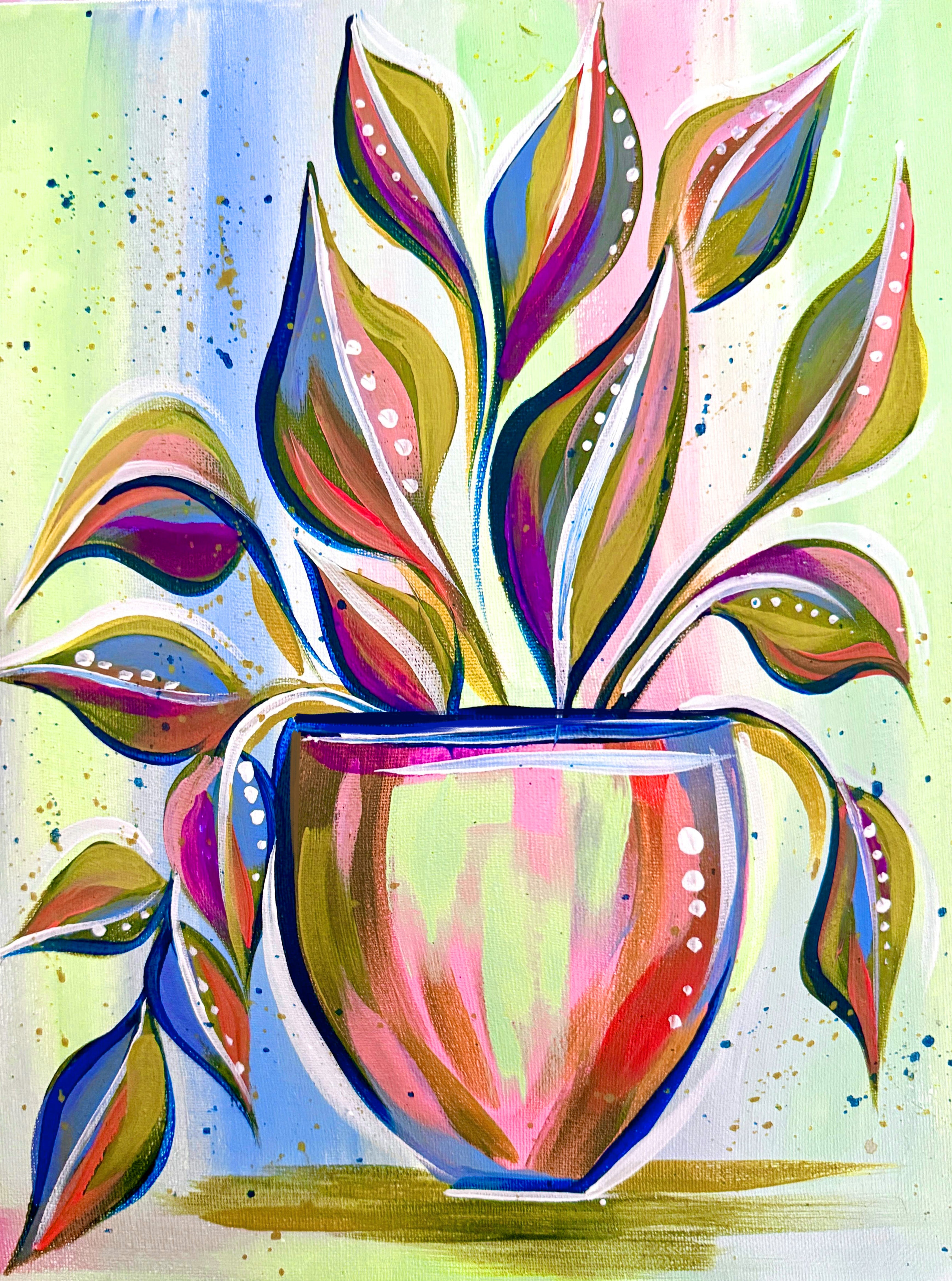 pothos painting Prismatic Pothos