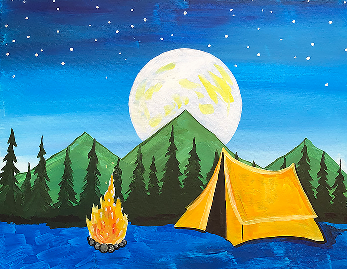 paint tents Camping Birthday