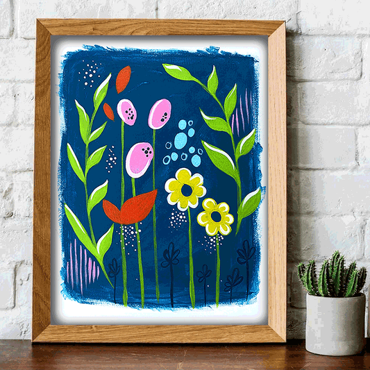 Folksy Garden Print