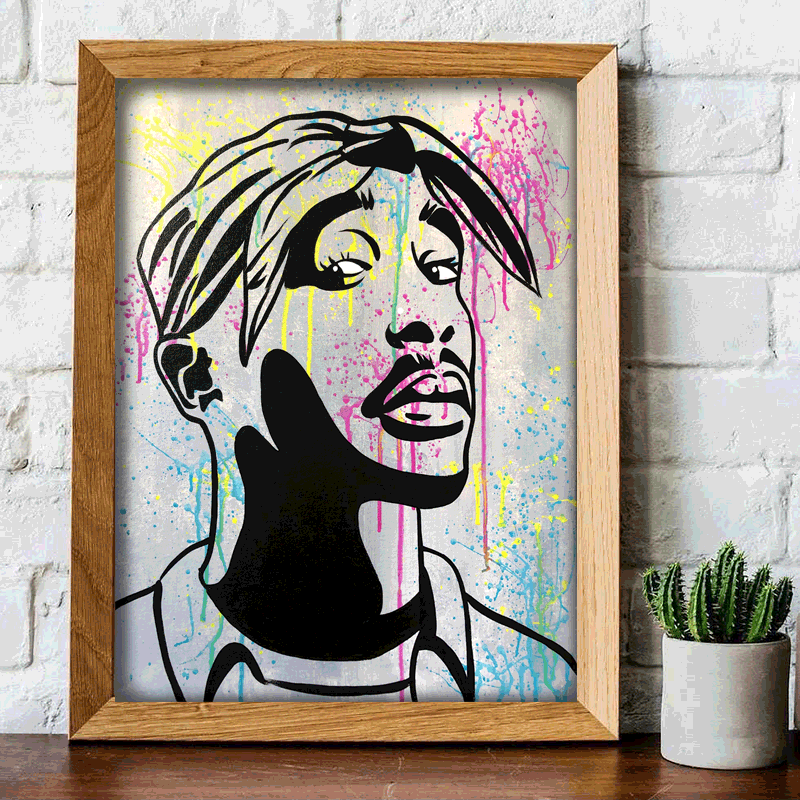 Tupac Splatter Print