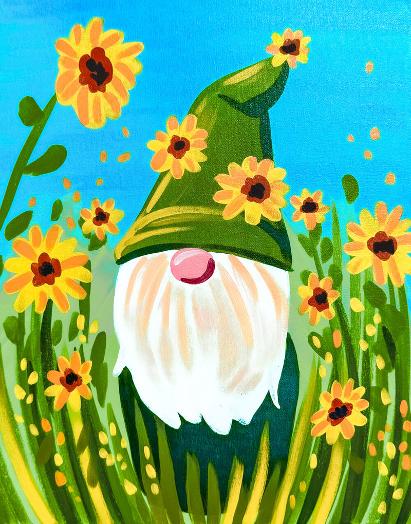 Gnome Among the Sunflowers