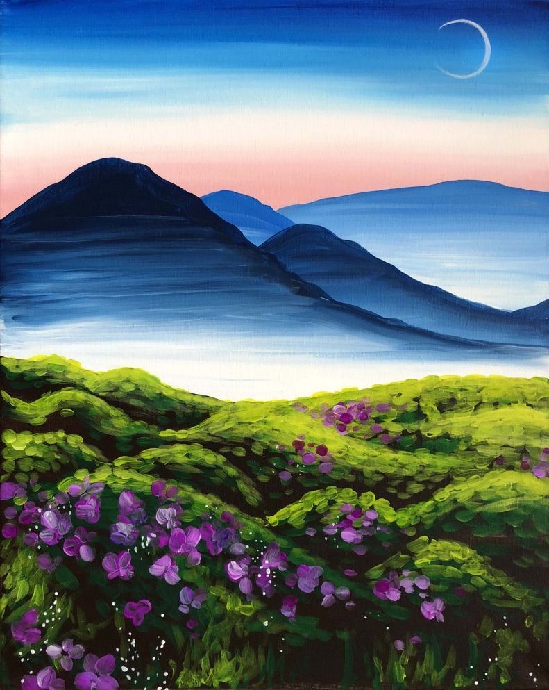 Mountain Top Violets - Paint at Home Kit