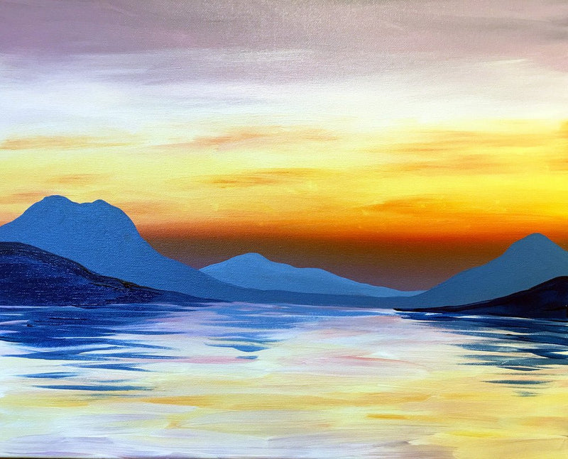 Blue mountain sunset - Paint at Home Kit