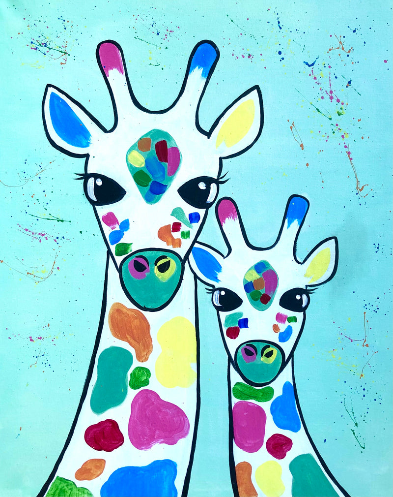 Mama Giraffe And Her Calf - Paint at Home Kit