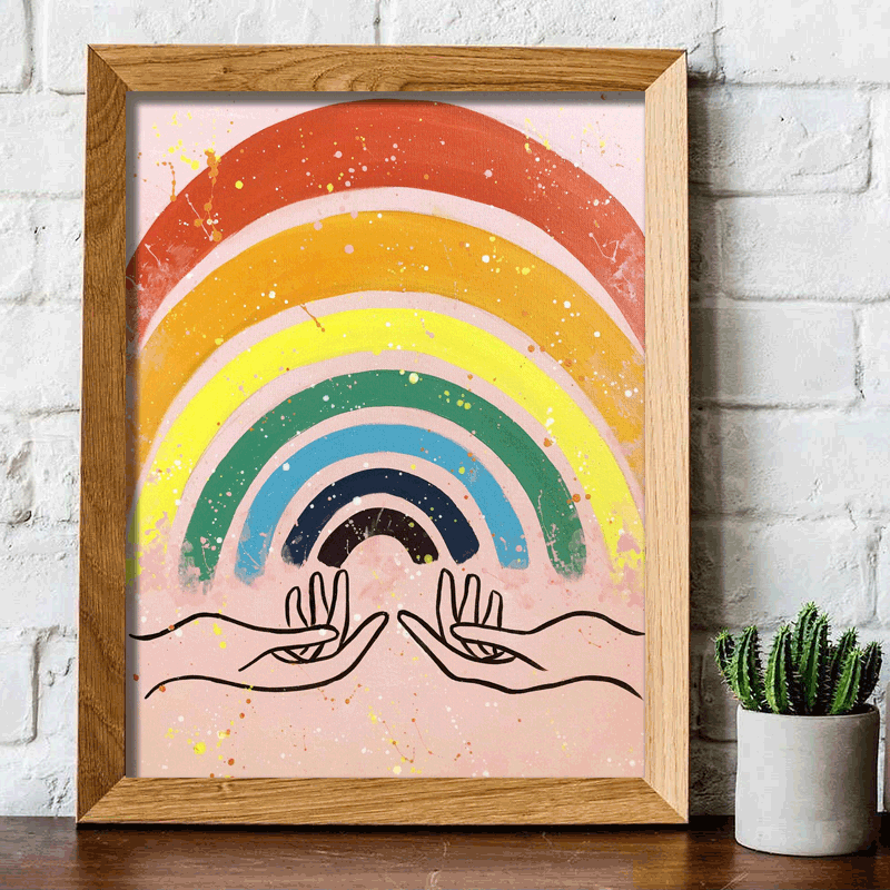 Radiating Rainbow Print