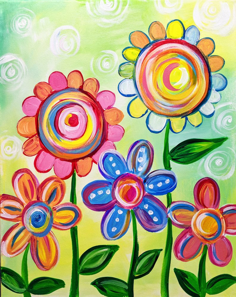 Whimsical Flowers - Paint at Home Kit